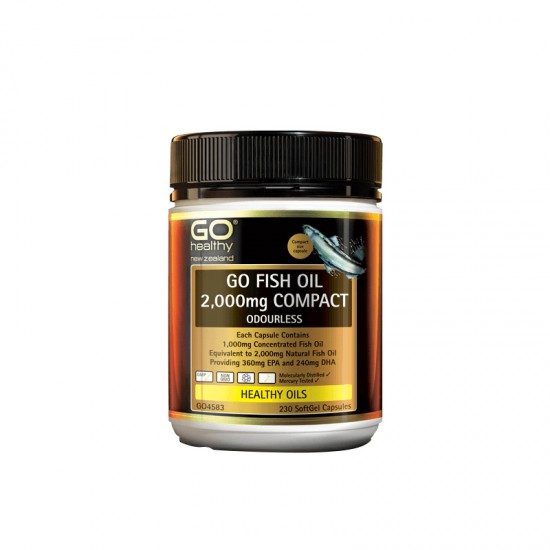 【胶囊因天气原因融化不理赔】Go Healthy 高之源 无腥鱼油2000mg 深海鱼油230粒 保质期2027.1